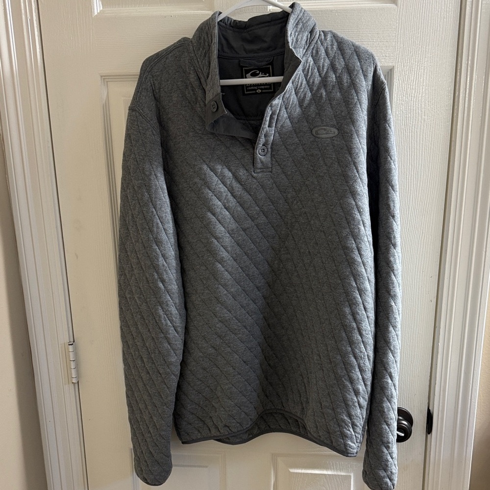 Drake Gray Quilted Men's Sweater size large